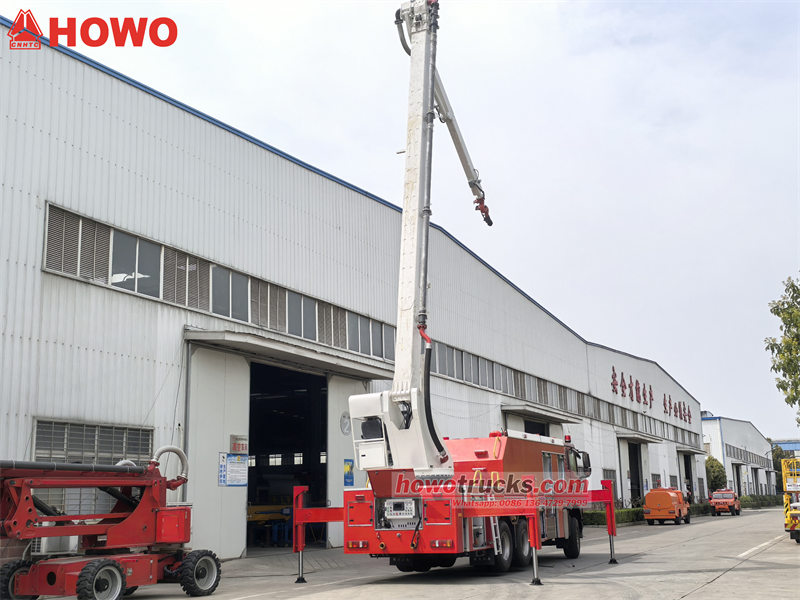 Howo 6x4 32m high reach fire water truck