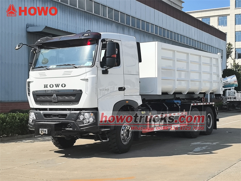 Howo 6x4 hook loader garbage truck