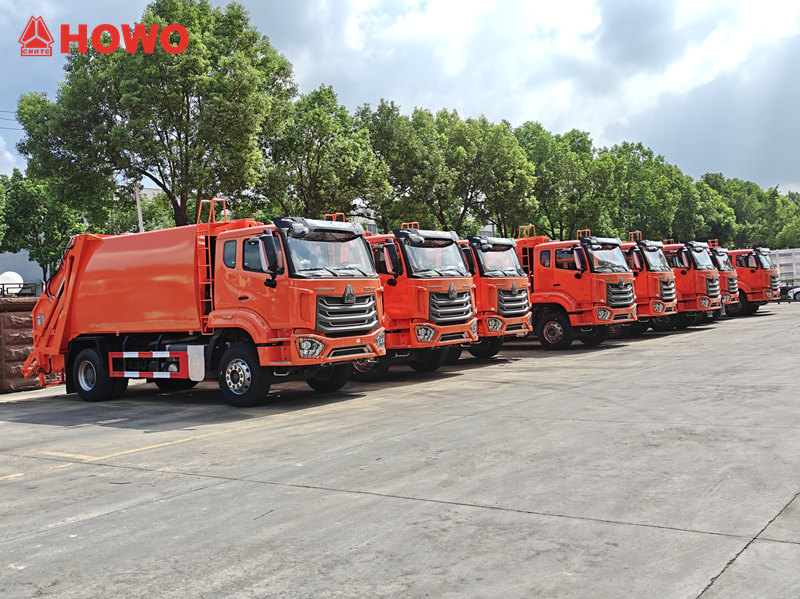 HOWO waste compactor trucks for export