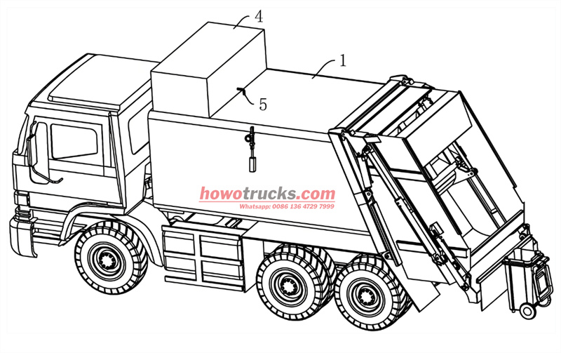 HOWO 6×4 refuse compactor truck drawing