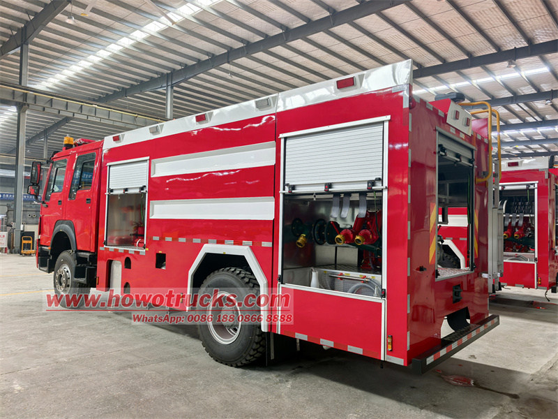 HOWO 5cbm foam water fire fighting truck